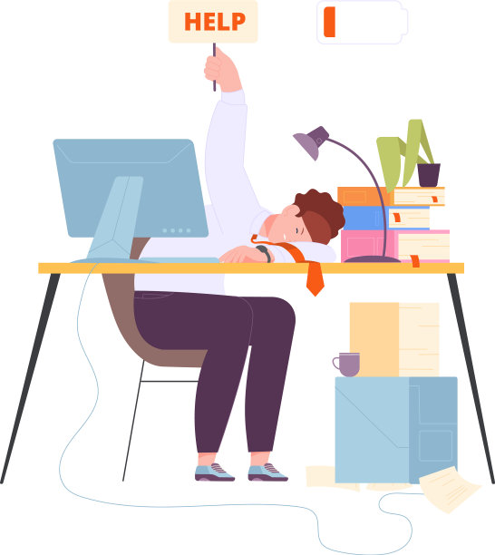 筋疲力尽的人因工作过度劳累而精疲力竭图片下载