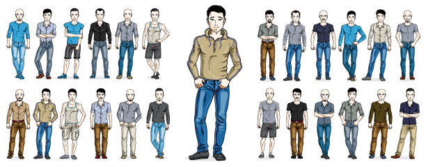 穿着便装的帅哥站着摆姿势图片下载