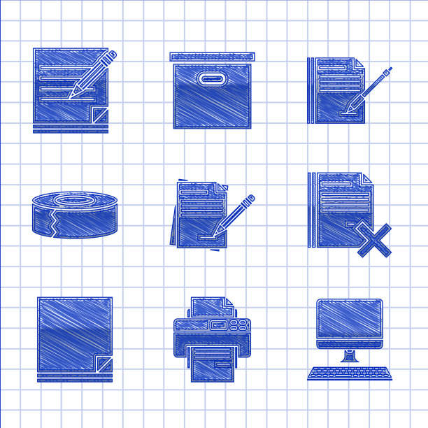 设置空白笔记本和铅笔与橡皮打印机图片下载