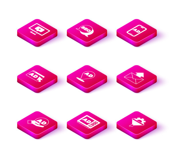 设置广告销售漏斗与齿轮邮件和图片下载