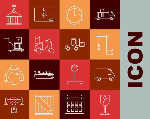 设定线易碎玻璃符号交付图片下载