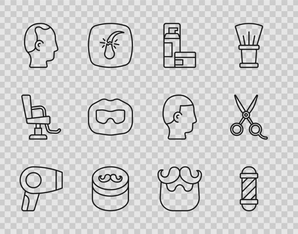 经典理发店电吹风杆套线图片下载