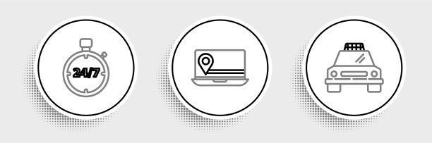 设置线出租车24小时秒表和笔记本电脑图片下载