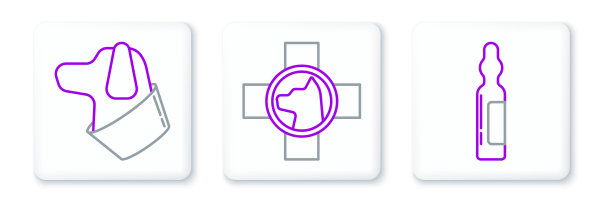 设置线宠物小瓶医疗犬和兽医图片下载