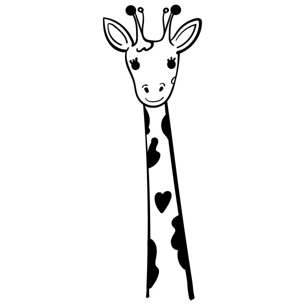 涂鸦风格的长颈鹿儿童插画图片下载