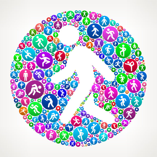 运动健身图标图案背景中的男人图片下载