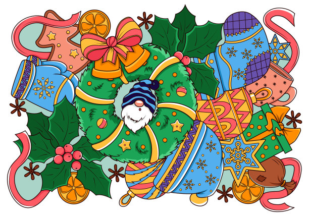 圣诞和冬季的设计元素。圣诞节的背景。图片下载