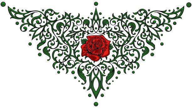 维多利亚哥特式装饰与红玫瑰图片下载