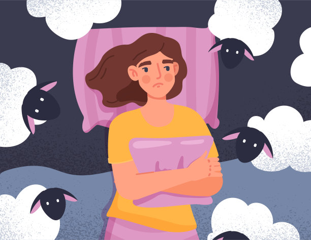 女性患有失眠症图片下载