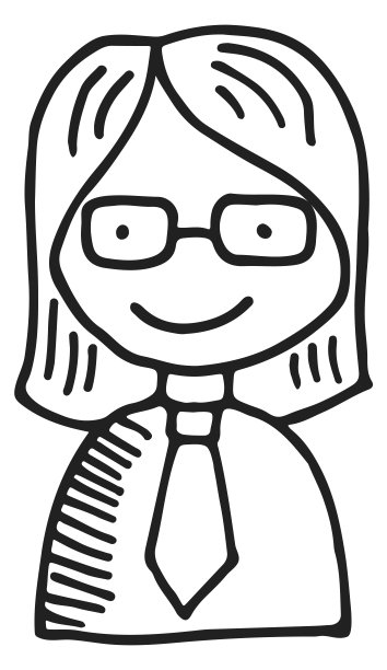 女上班族涂鸦头像。幸福女性图标图片下载