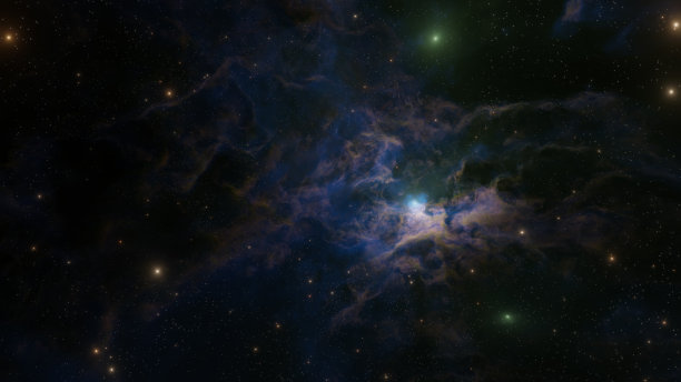 有星云、云和星光的彩色星系图片下载