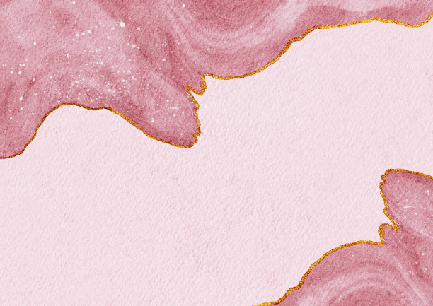 粉色水彩和金色线与纸的质感，背景为模板。邀请卡。贺卡。婚礼卡片图片下载