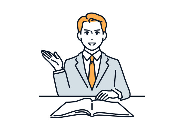 一个年轻人在招待会上的简单矢量插图材料图片下载