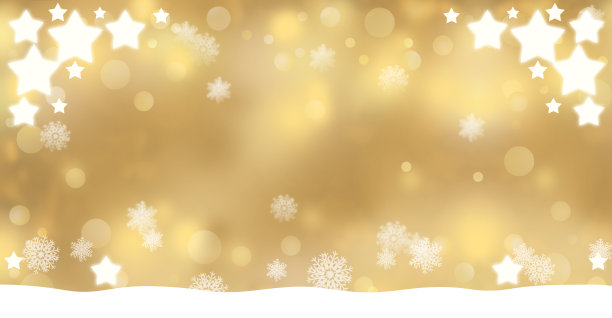 闪烁模糊的星星和雪花背景插图图片下载