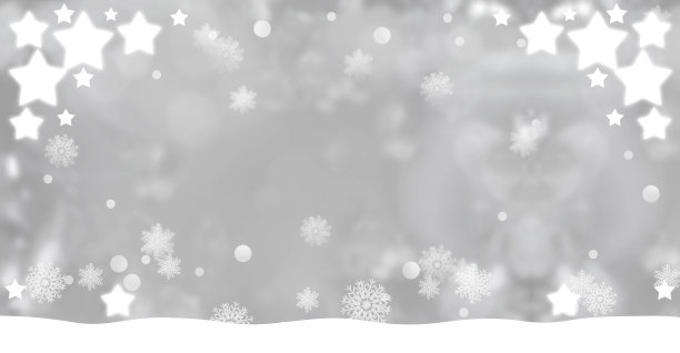 闪烁模糊的星星和雪花背景插图图片下载