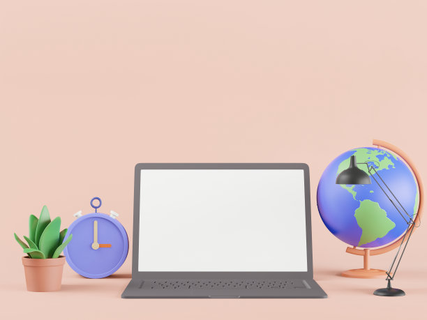 带装饰的空白笔记本电脑图片下载