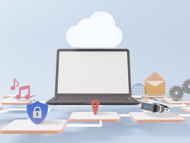 带装饰的空白笔记本电脑图片下载