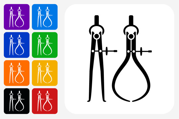 建筑图标方形按钮套装图片下载