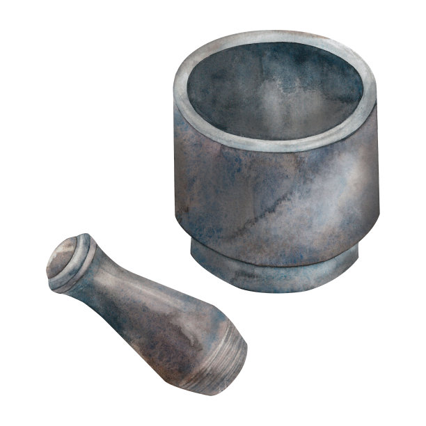 砂浆水彩孤立插图剪贴画。设计的菜单，烹饪博客，包装，纺织品，网页设计，贴纸，邀请图片下载