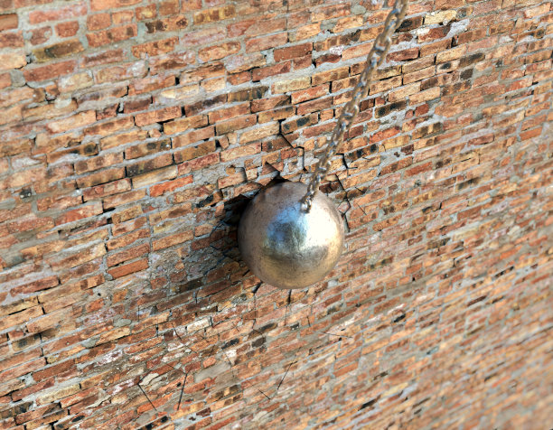 破坏球撞墙图片下载