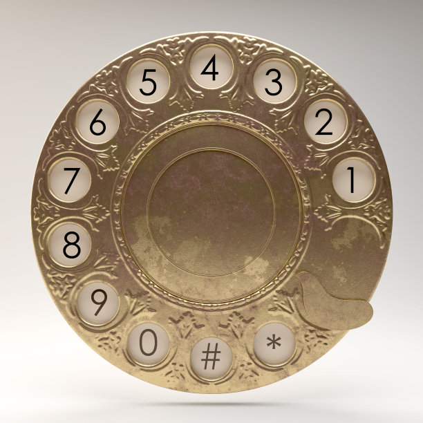 黄铜旋转式电话拨号盘图片下载