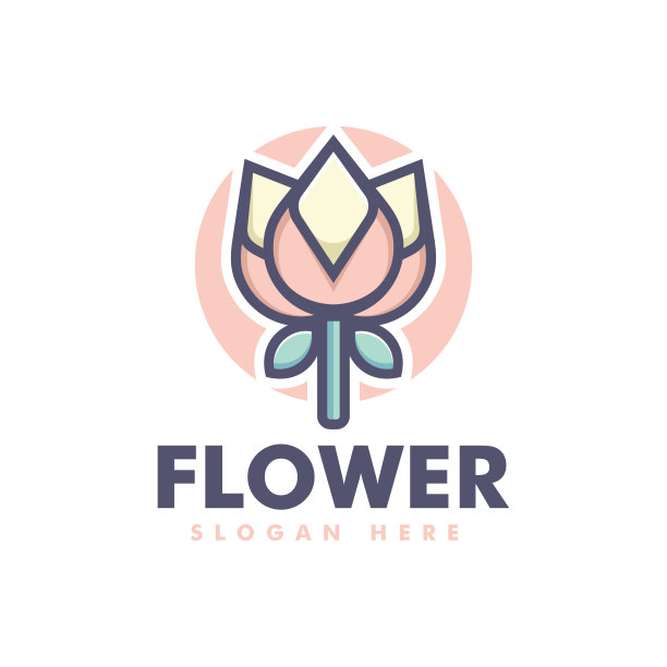 矢量插图花简单吉祥物风格图片下载