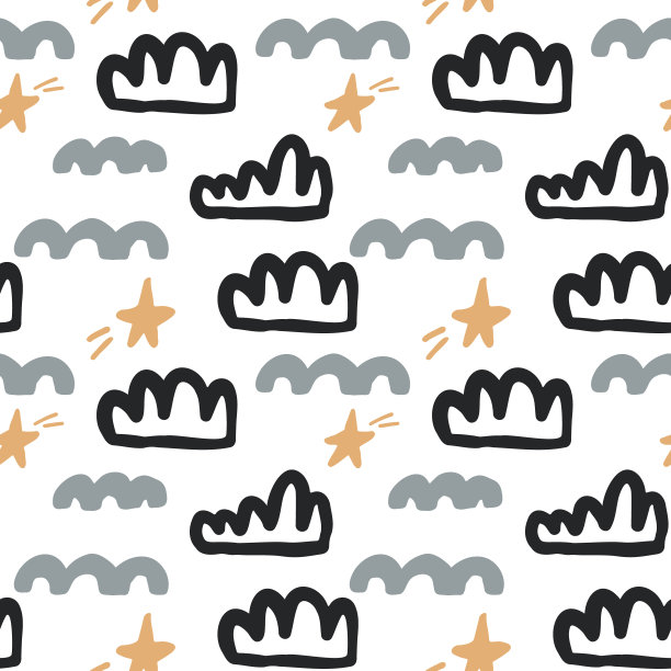 无缝图案抽象形状云星图片下载