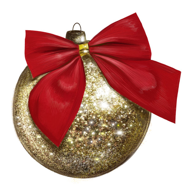 圣诞球装饰金光闪闪图片下载