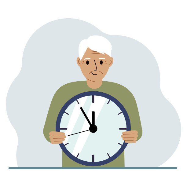 那个人手里拿着一个大钟。时间管理，计划，组织工作时间，有效的业务，截止日期。图片下载