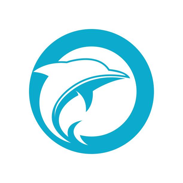 海豚标志模板矢量图标图片下载