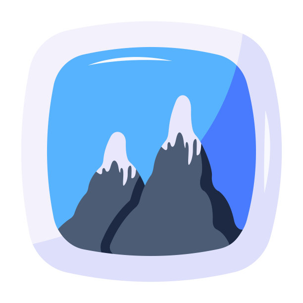 一个迷人的平面景观图标图片下载