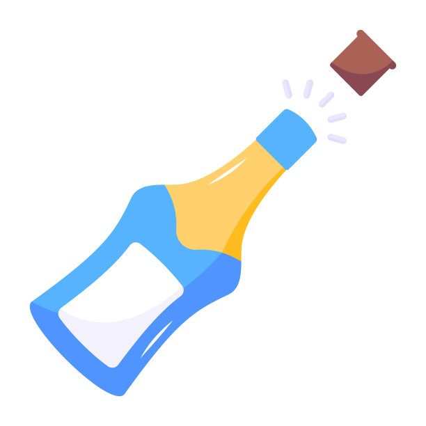 时尚的扁平图标设计的香槟图片下载