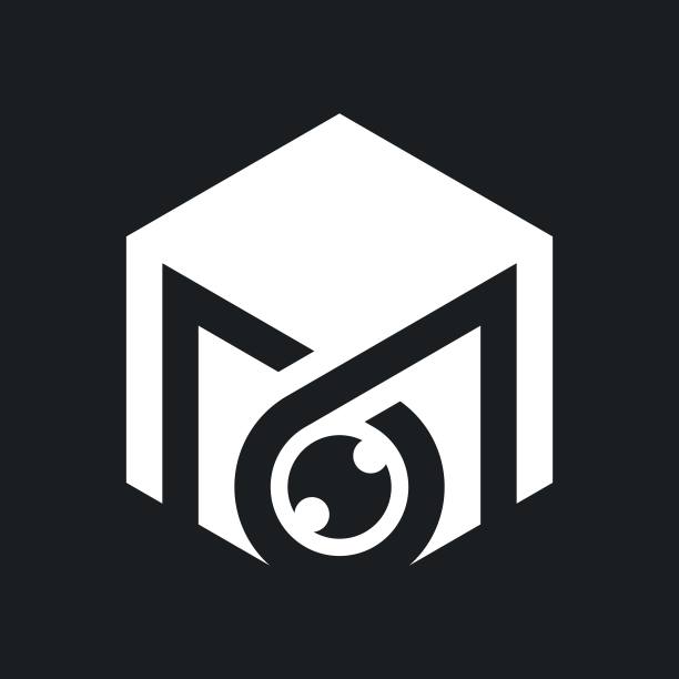 字母M和相机标志图片下载