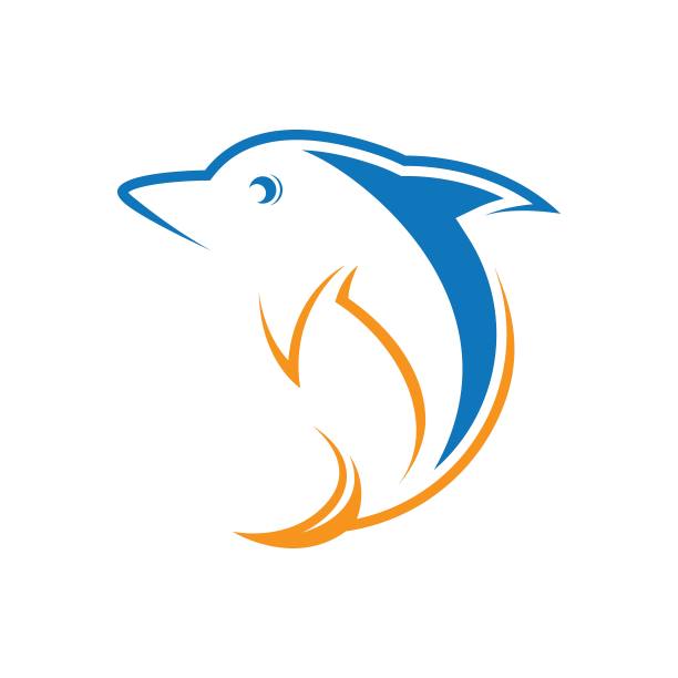 海豚标志模板矢量图标图片下载