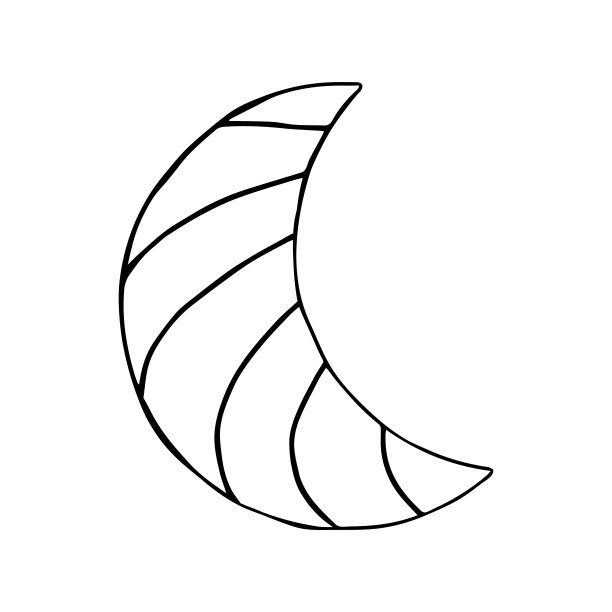 手绘涂鸦月亮新月装饰条纹。图片下载