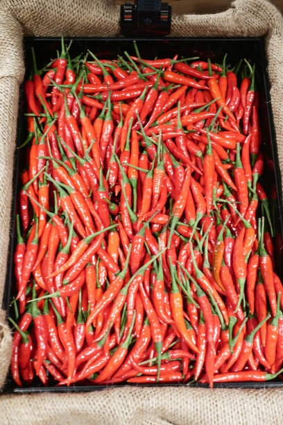 红辣椒装在大碗里在一家零售店购物图片下载