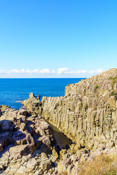 日本福井县东津波悬崖的风景图片下载
