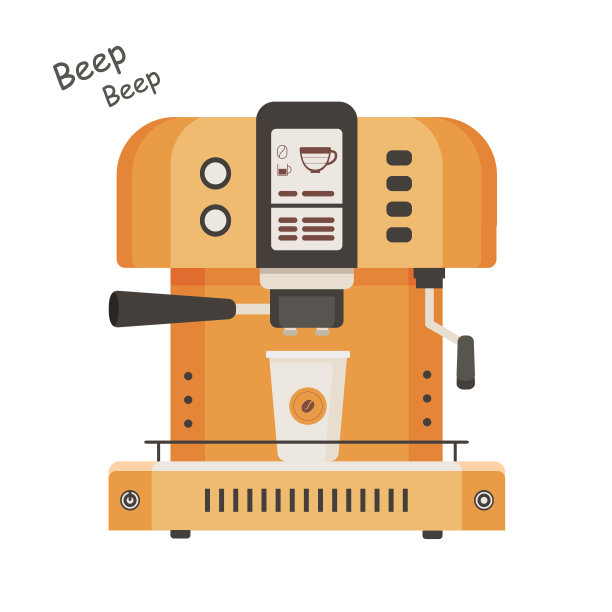 黄色咖啡机图片下载