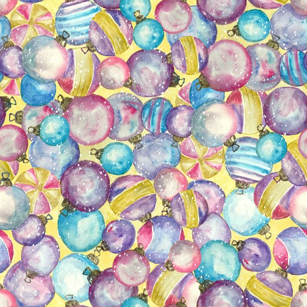 圣诞背景与彩色新年球图片下载