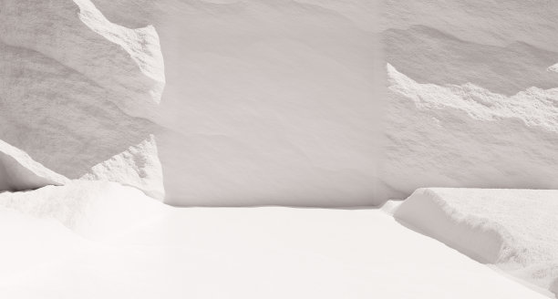 3 d渲染。粗糙的白色石材或大理石工作室与白色照明图片下载