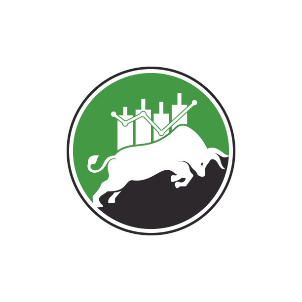 看涨交易员的标志。外汇公牛标志设计模板矢量。图片下载