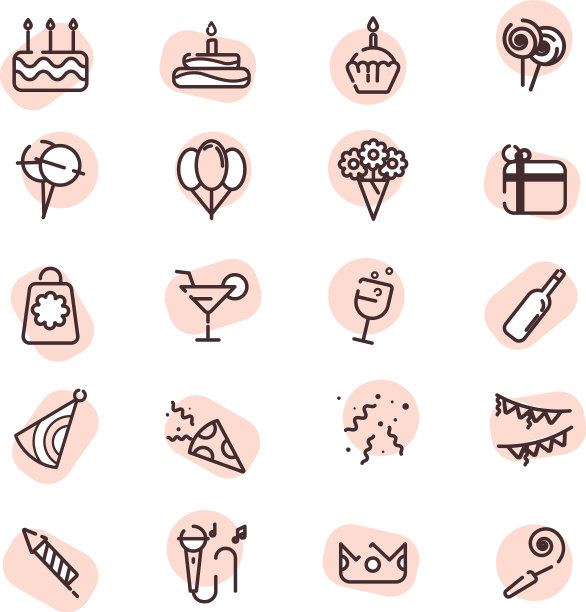 白色背景的生日派对图片下载