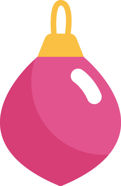 白色背景上简单的粉色圣诞玩具图片下载