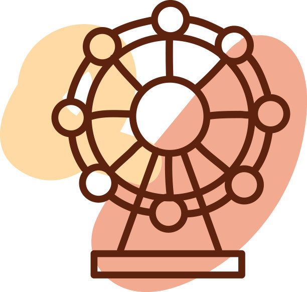 白色背景的马戏团摩天轮图片下载