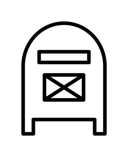 邮局扁线图标。邮政服务。为移动概念和网页设计，商店的轮廓标志图片下载