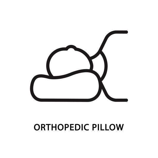 骨科枕头线图标。矢量图示头枕，平躺，颈部图片下载