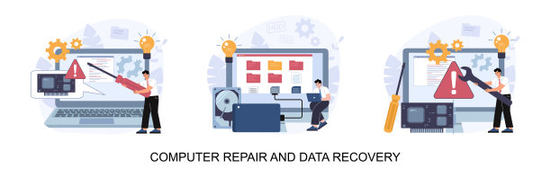 电脑维修服务的概念。图像集。图片下载
