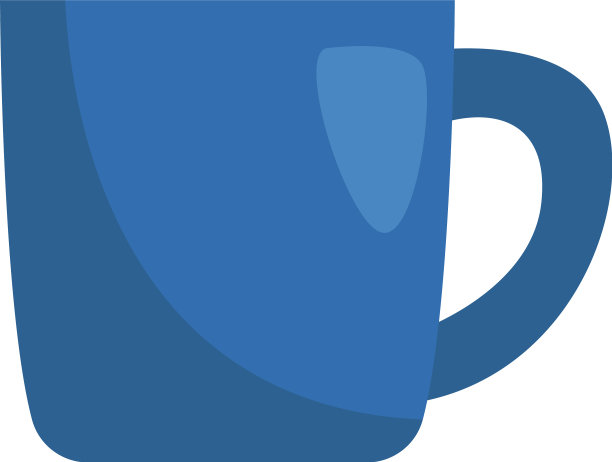 白色背景的深蓝色茶杯图片下载