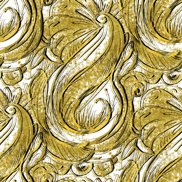 金色刺绣与阿拉伯图案图片下载