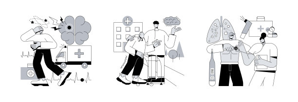 老年人疾病抽象概念矢量插图。图片下载